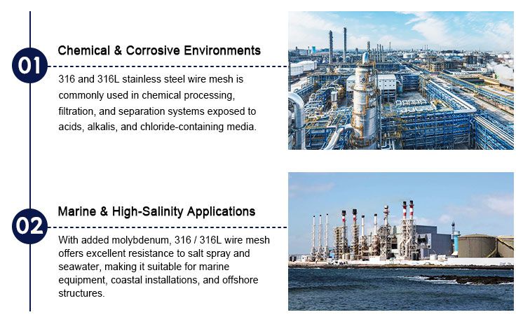 Applications of 316 and 316L stainless steel wire mesh Applications of 316 and 316L stainless steel wire mesh