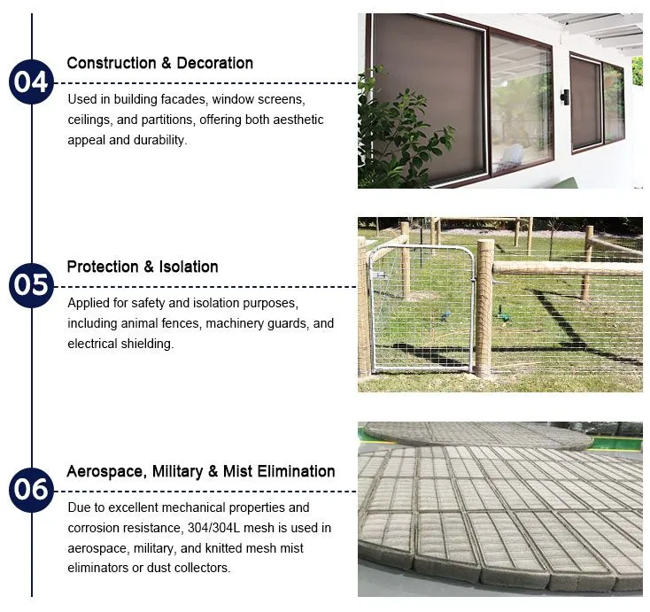 304/304L Stainless Steel Wire Mesh Applications