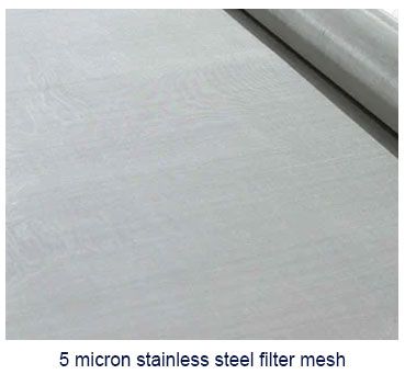 5 micron stainless steel filter mesh 