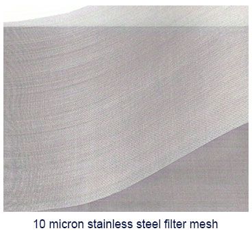 10 micron stainless steel filter mesh 